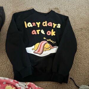 Sanrio Black Gudetama Graphic Men Sweater